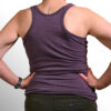 back of racerback tank showing the cut of the garment