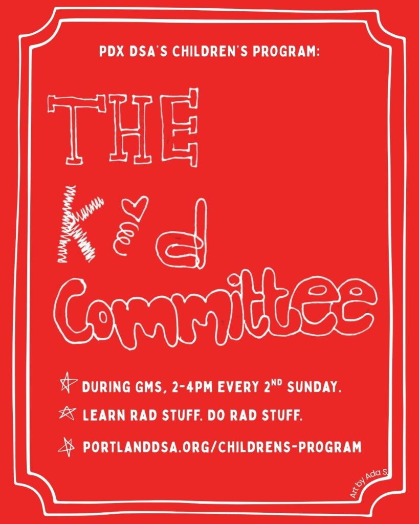 flyer for The Kid Committee